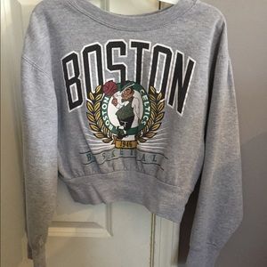 Grey cropped Celtics sweatshirt size small